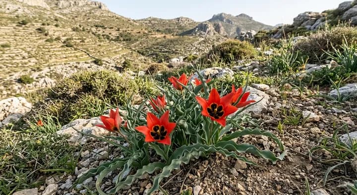Wavy-leaved Tulip (Tulipa undulata)