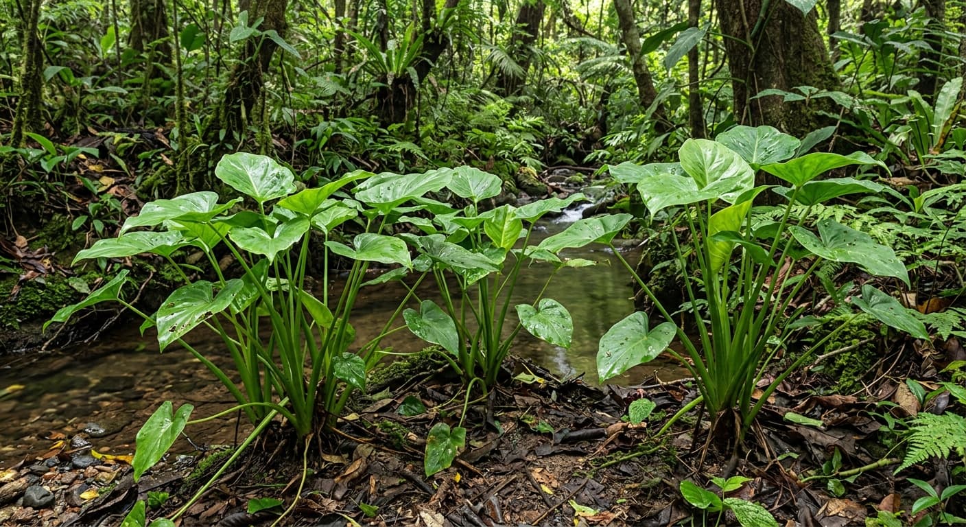 Chinese Taro (Alocasia cucullata)