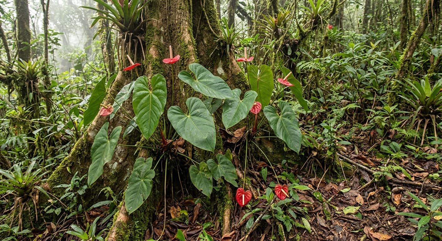 Flamingo Lily (Anthurium andraeanum)