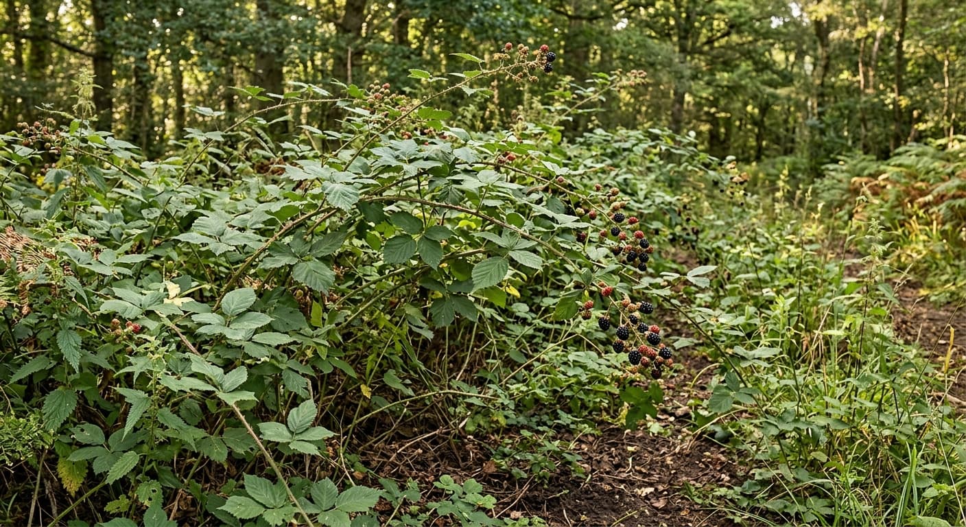 Blackberry Plant (Rubus fruticosus)