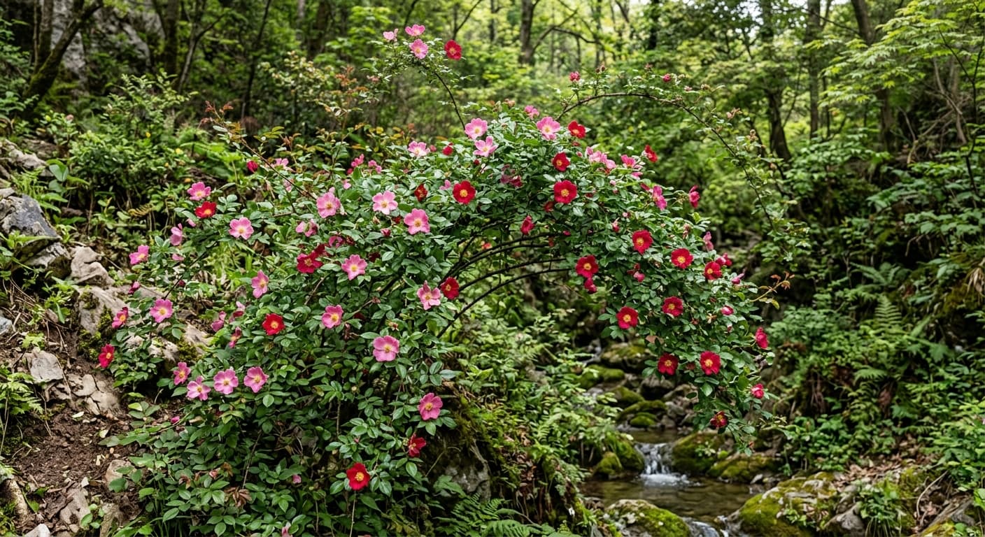 Rose Bush (Rosa chinensis)
