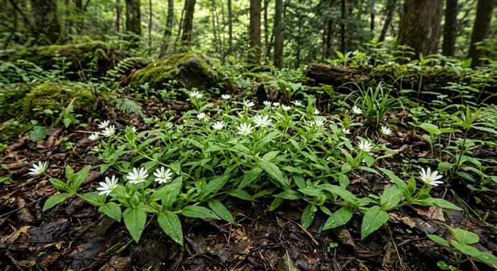 Chickweed starwort (Stellaria adenophora)